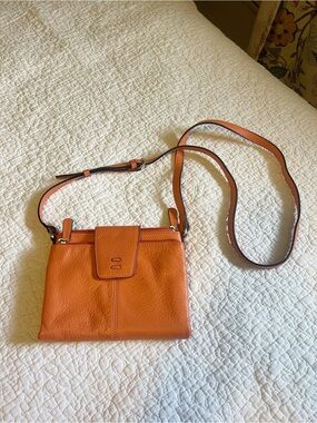 Ellington Orange Leather Crossbody Shoulder Bag